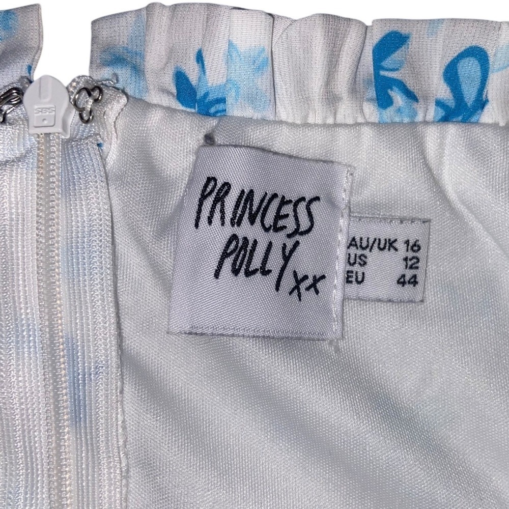 Princess Polly Floral Puff Sleeve Tie Front Mini Dress Cottagecore Coquette 12 - Picture 5 of 12